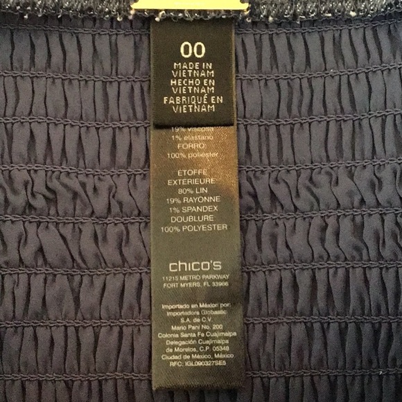 Chicos Black Label Denim Blue Twill Wide Leg Cropped Jumpsuit NEW - Picture 8 of 9